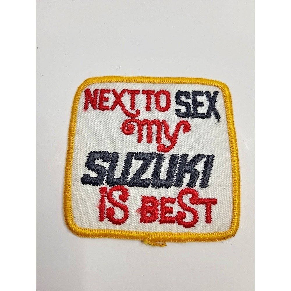 Suzuki Next to Sex My Suzuki is Best Funny Biker Motorcycle Sew On Patch Vintage